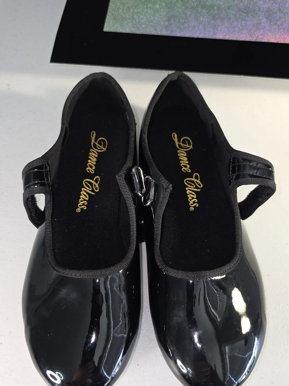Black Patent Mary/ Molly Jane Tap Dance Jazz Shoes Adj. Strap Big Girl Sz 2.5